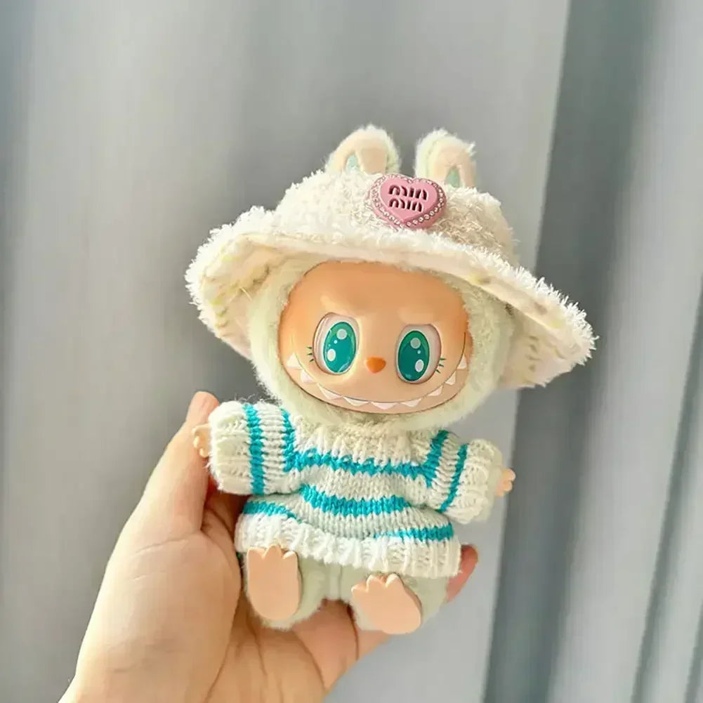 Pink White Sweater and Hat