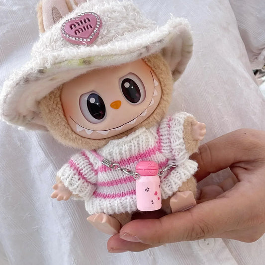 Pink White Sweater and Hat