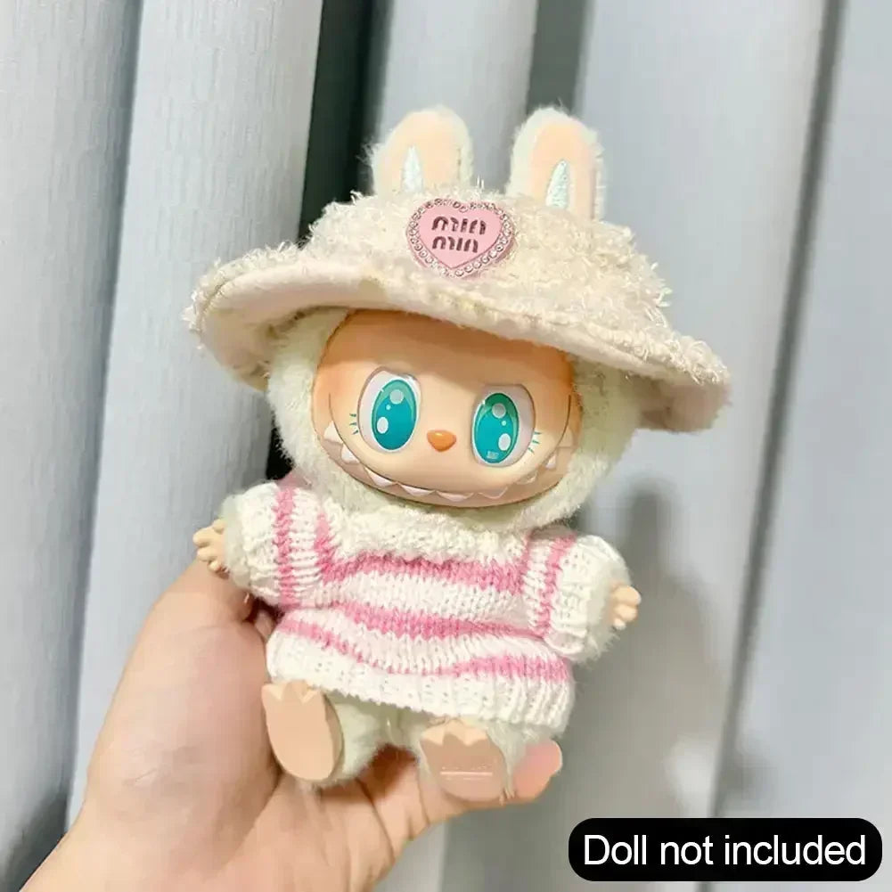 Pink White Sweater and Hat